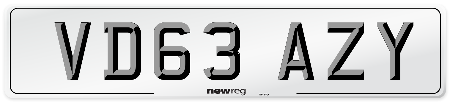 VD63 AZY Number Plate from New Reg